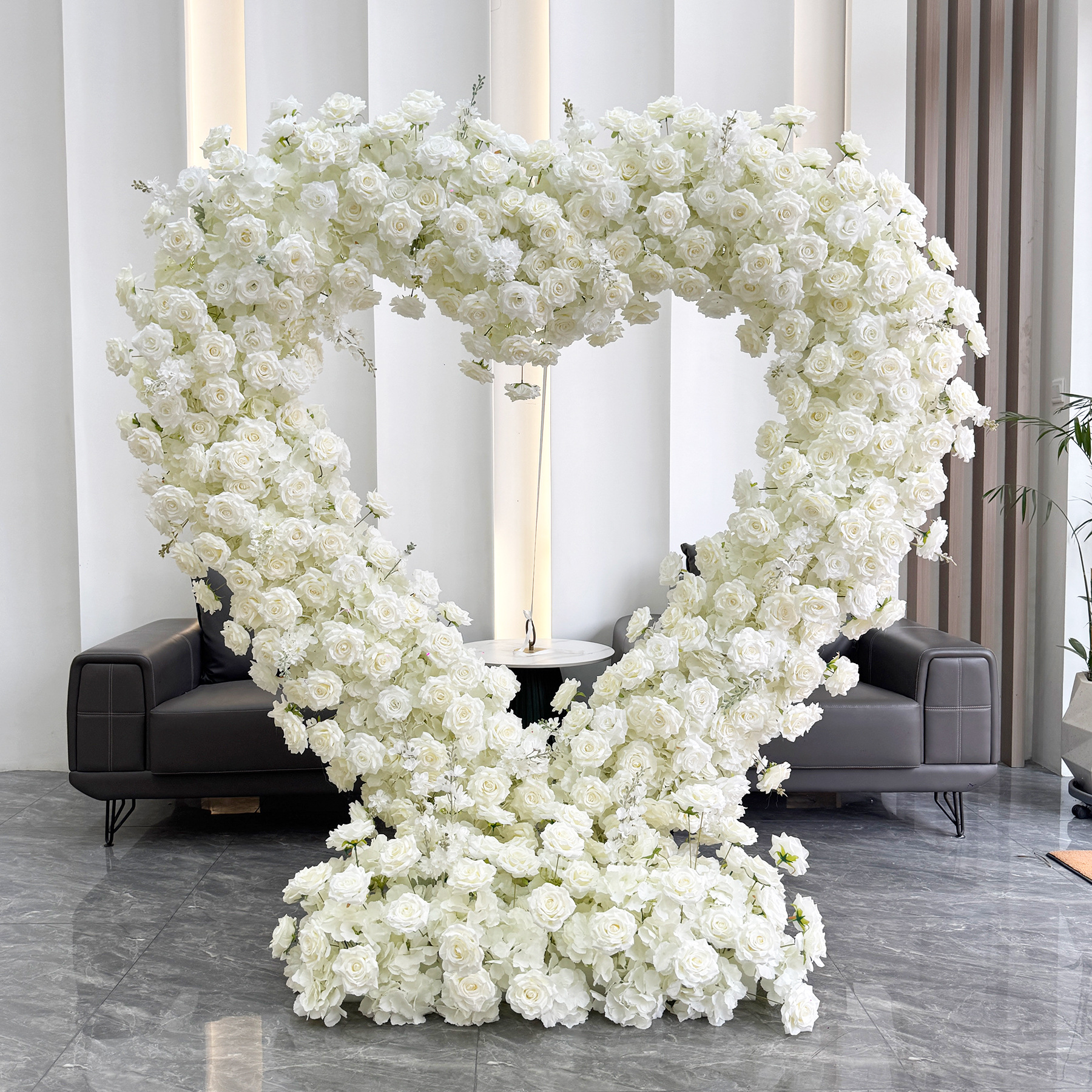 Custom Size White Heart Flower Arch – ODM Wedding Ceremony