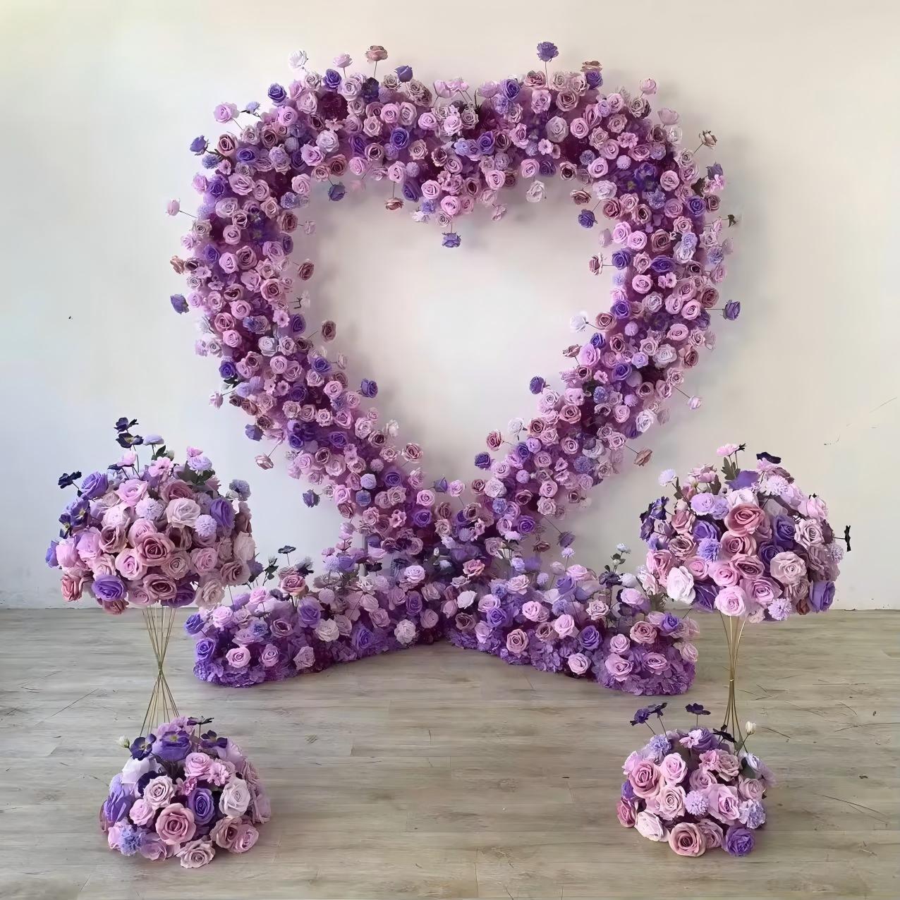8ft Red Rose Heart Shaped Flower Arch for Wedding – Factory Direct