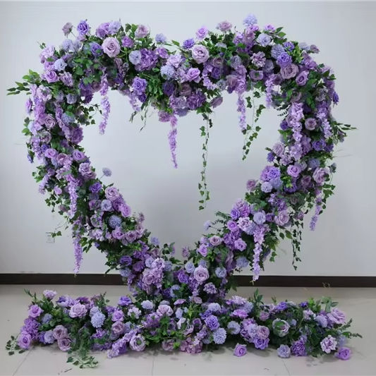 8ft Red Rose Heart Shaped Flower Arch for Wedding – Factory Direct