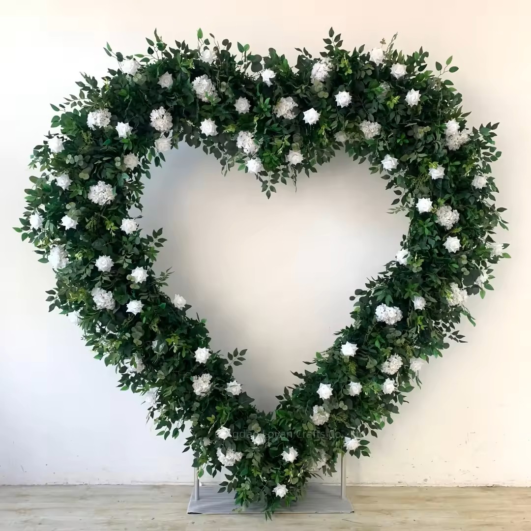 8ft Red Rose Heart Shaped Flower Arch for Wedding – Factory Direct