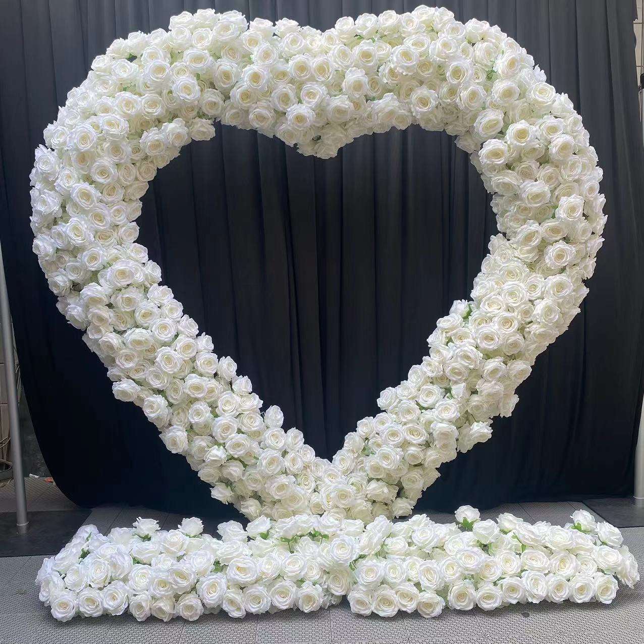 8ft Red Rose Heart Shaped Flower Arch for Wedding – Factory Direct