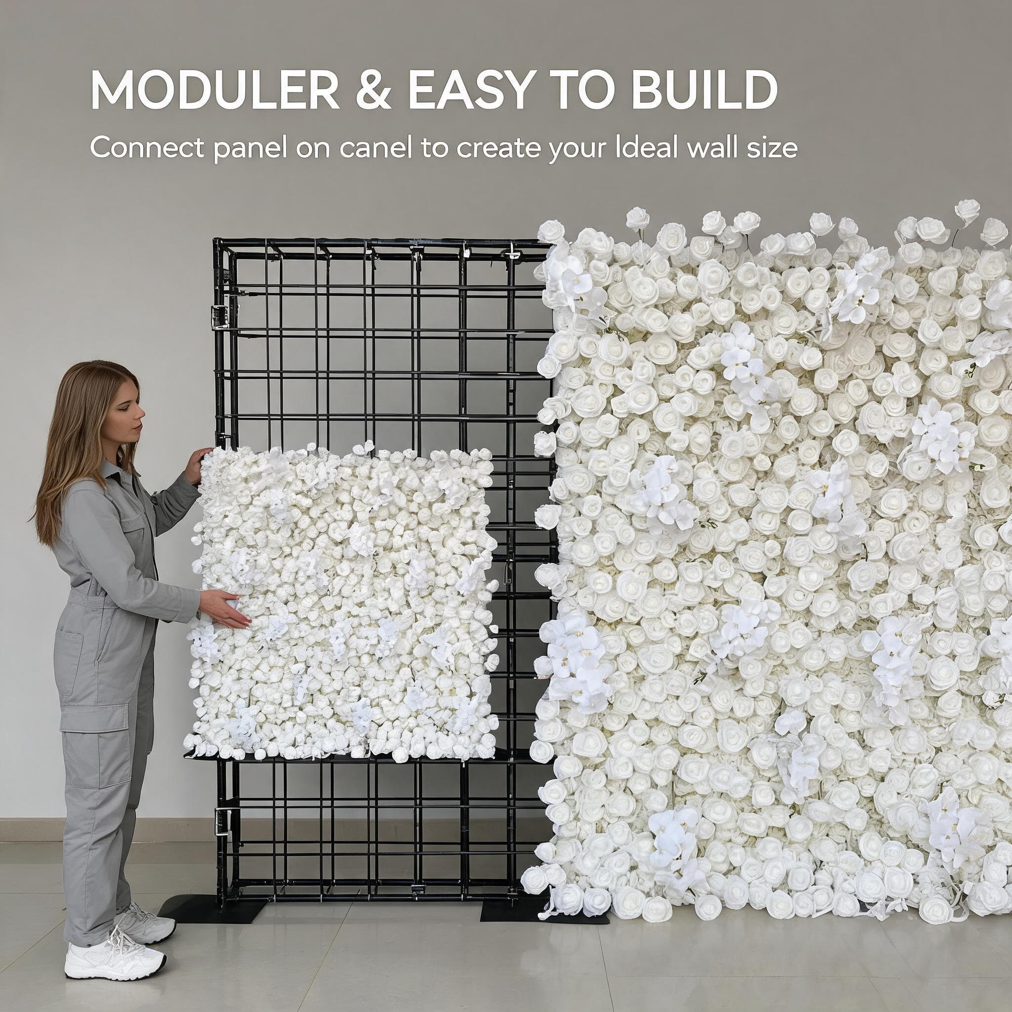 Wedding Flower Wall Backdrop – Artificial Silk Flower Wall Decor