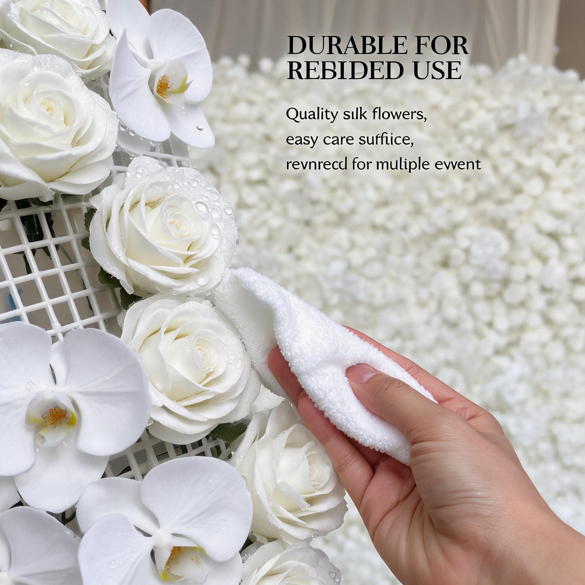Wedding Flower Wall Backdrop – Artificial Silk Flower Wall Decor