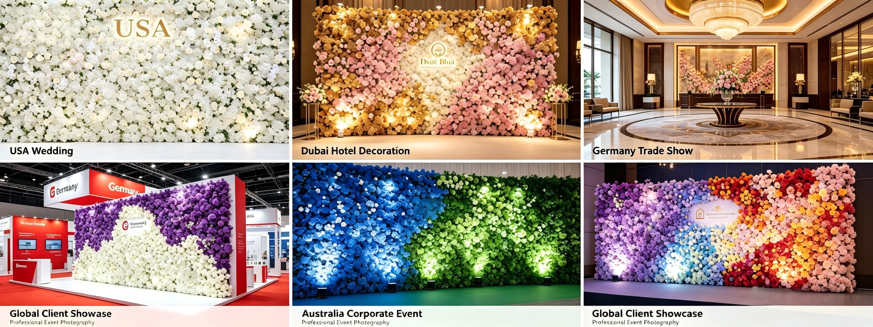 flower wall backdrop hotel lobby commercial display