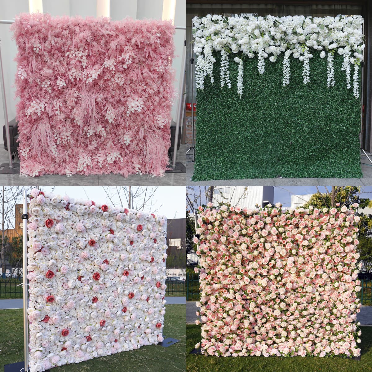 Wedding Flower Wall Backdrop – Artificial Silk Flower Wall Decor