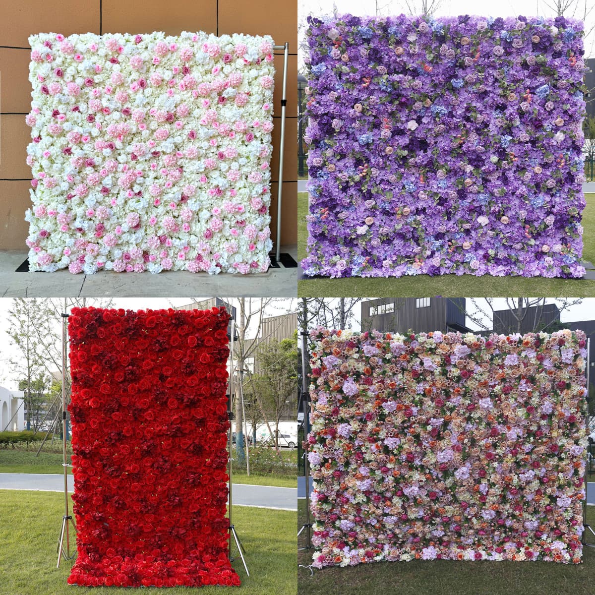 Wedding Flower Wall Backdrop – Artificial Silk Flower Wall Decor