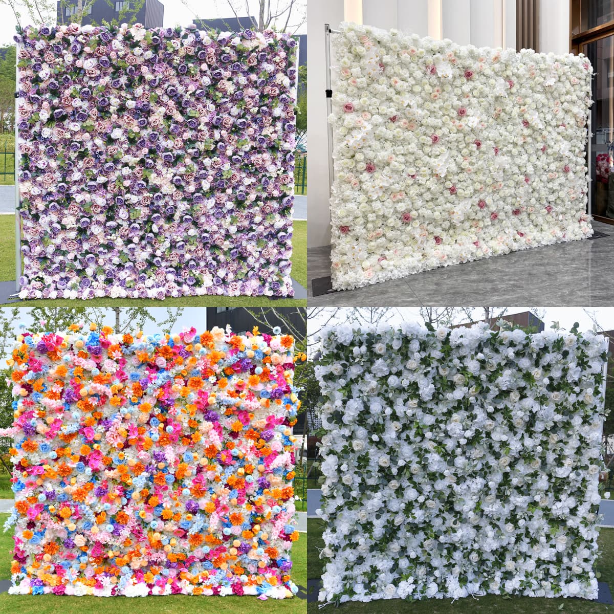 Wedding Flower Wall Backdrop – Artificial Silk Flower Wall Decor
