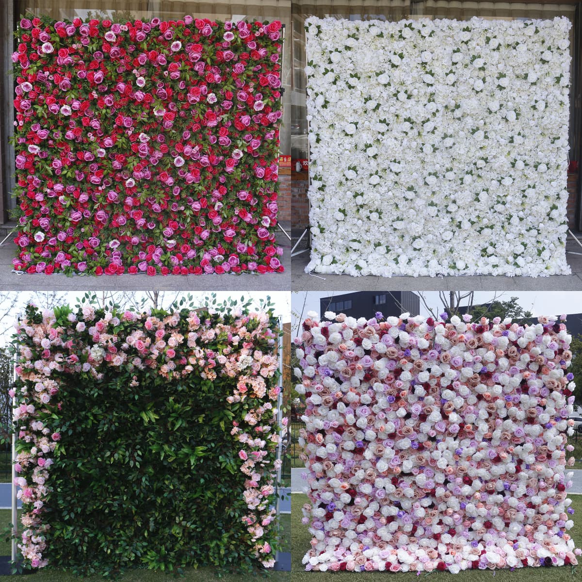 Wedding Flower Wall Backdrop – Artificial Silk Flower Wall Decor