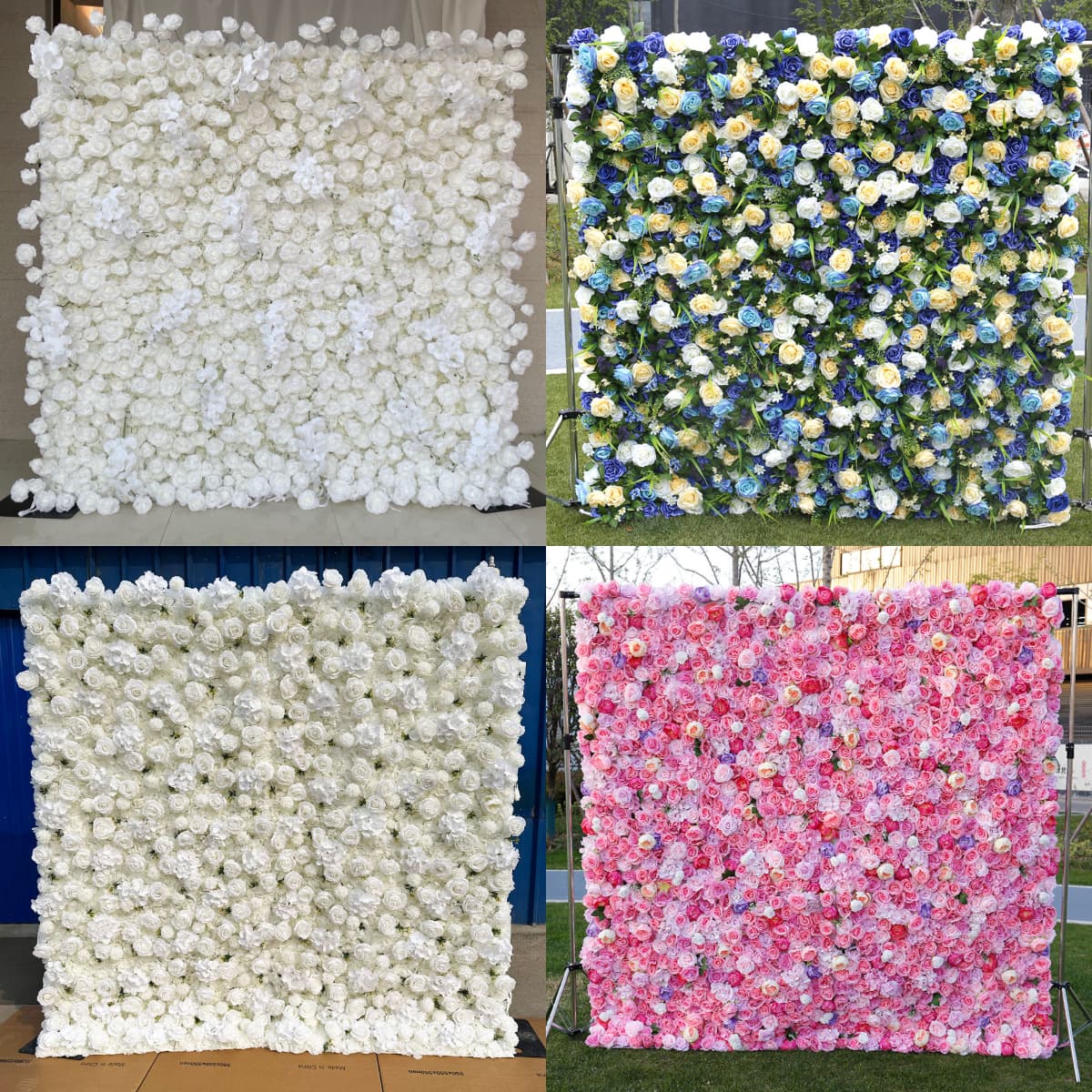 Wedding Flower Wall Backdrop – Artificial Silk Flower Wall Decor