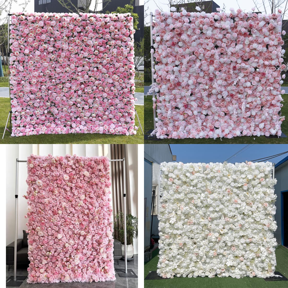 Wedding Flower Wall Backdrop – Artificial Silk Flower Wall Decor