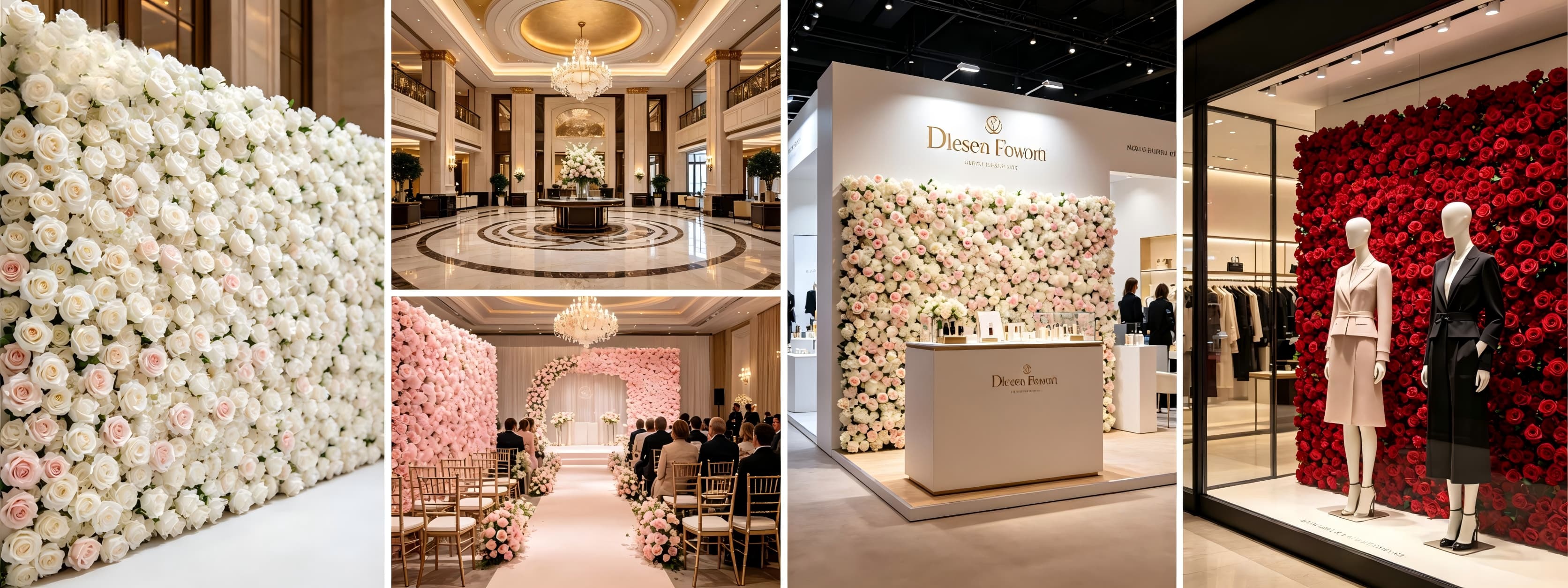 international event cases using XIBO silk flower walls