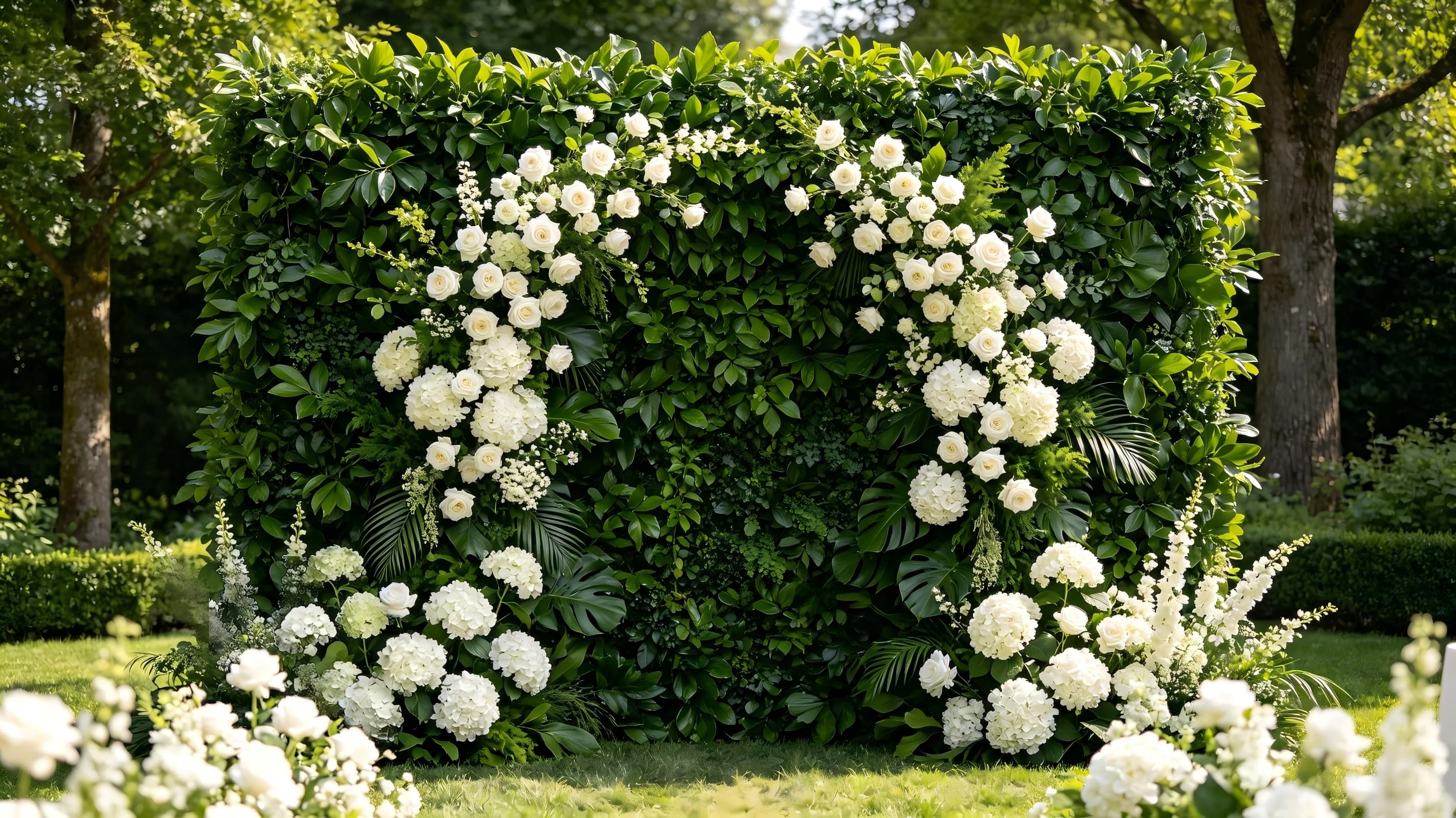 greenery flower wall wedding backdrop