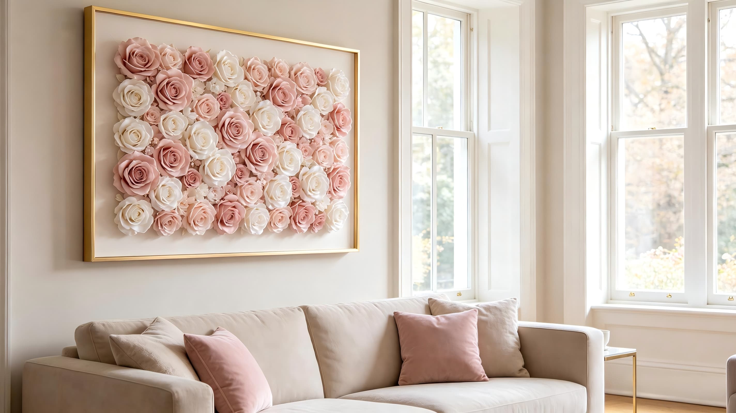 artificial flower wall art piece home decor