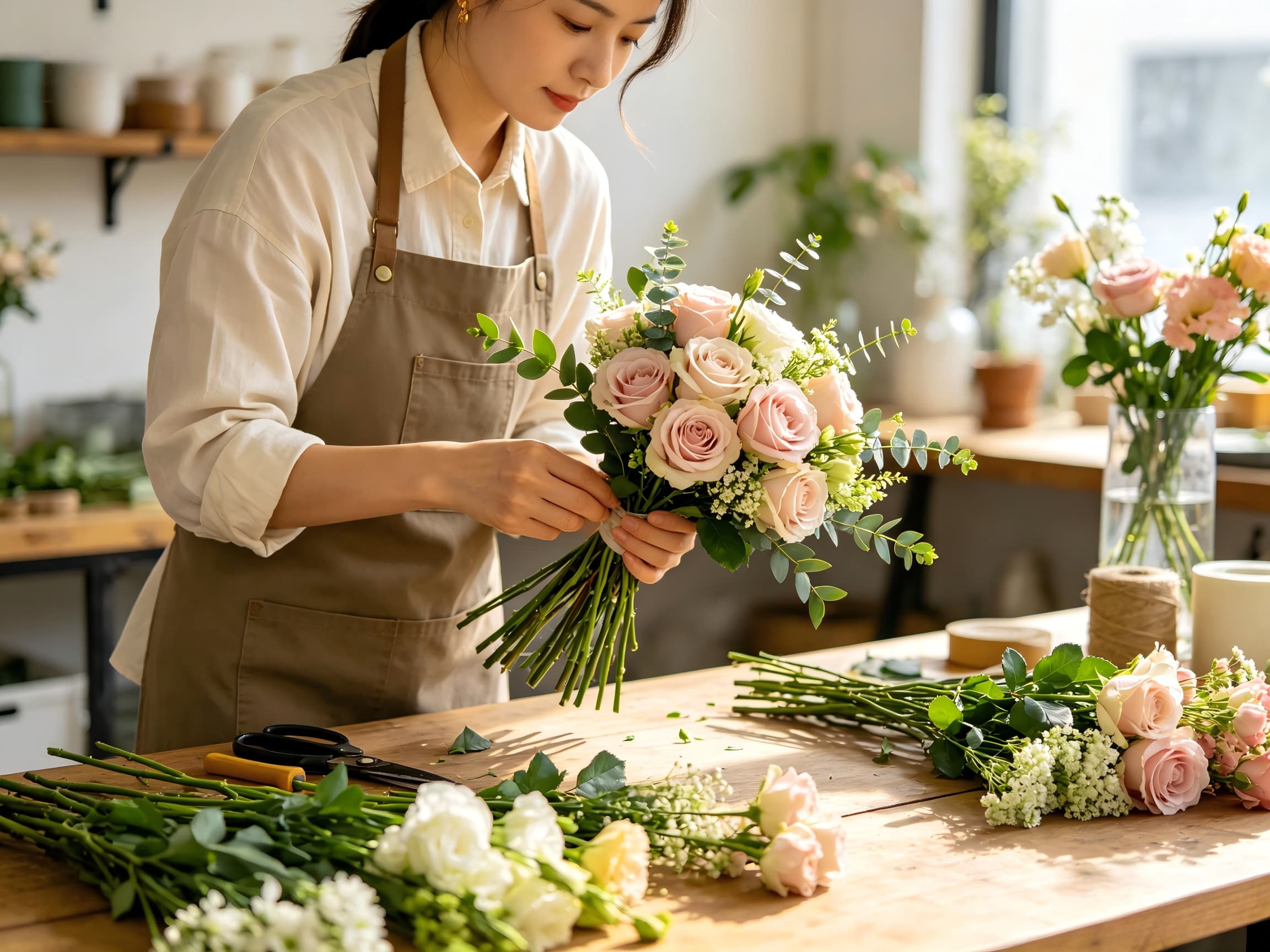 artificial bridal bouquet production line quality control