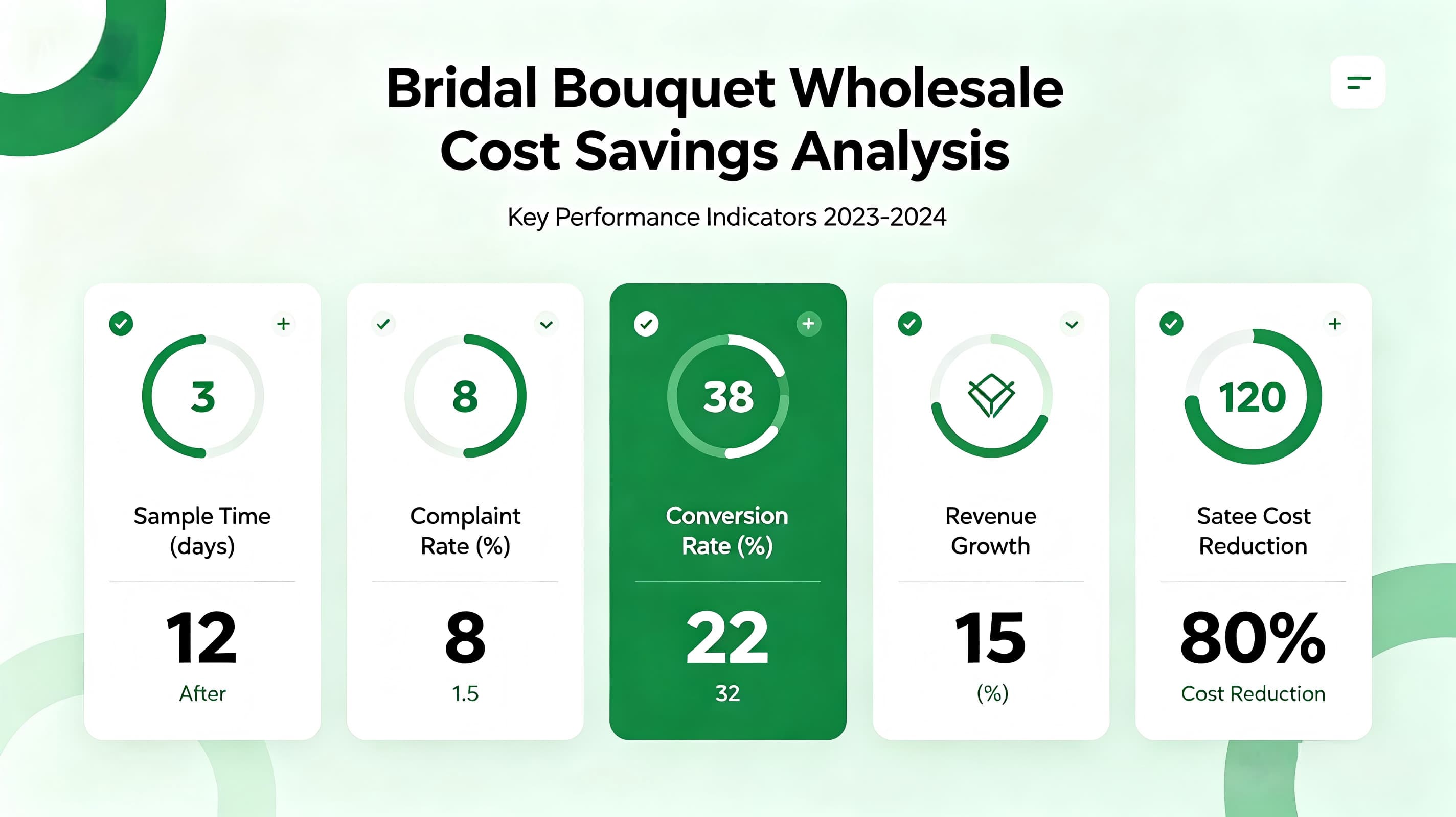 bridal bouquet sample program cost savings comparison