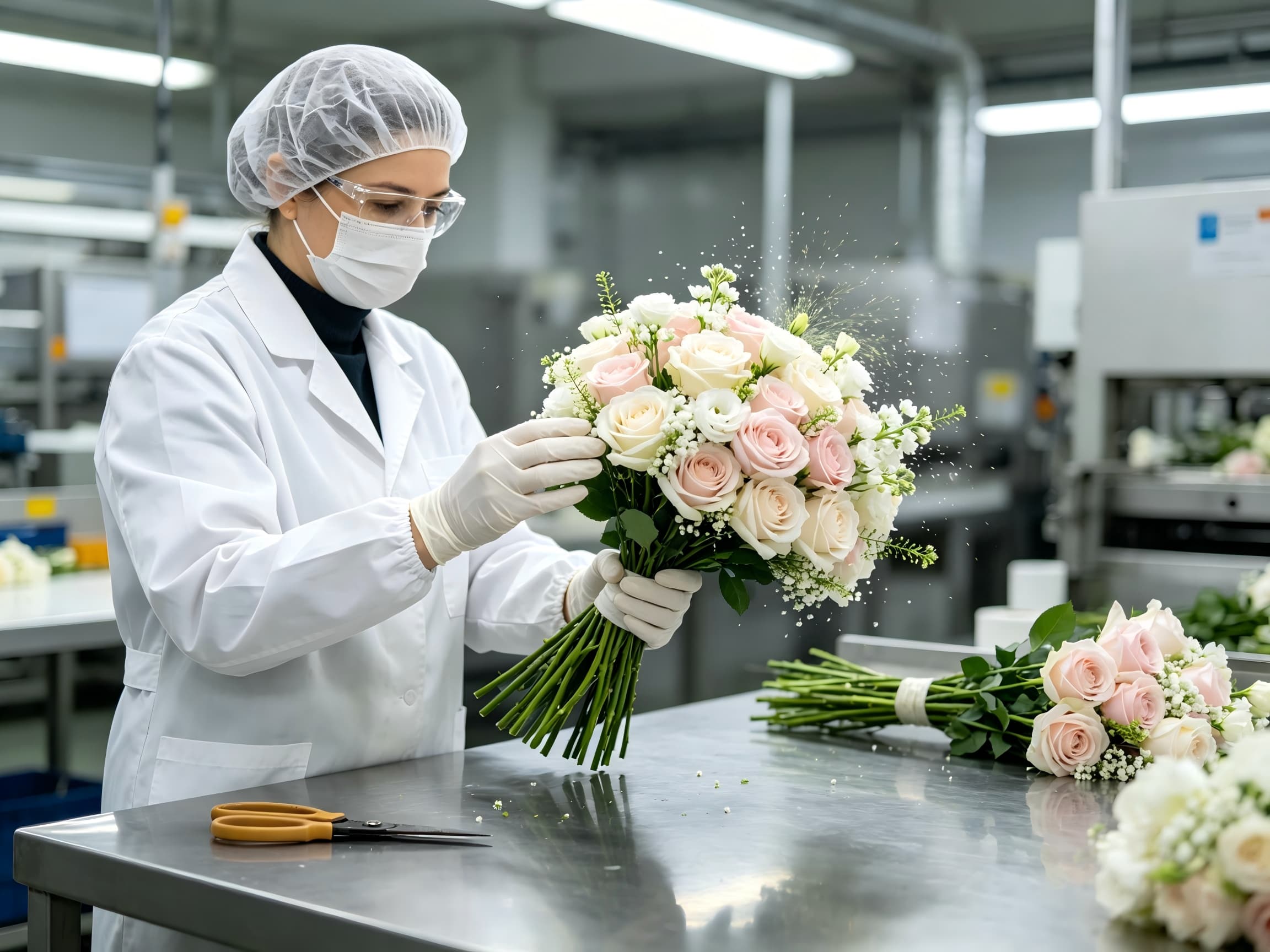 artificial bridal bouquet production line quality control