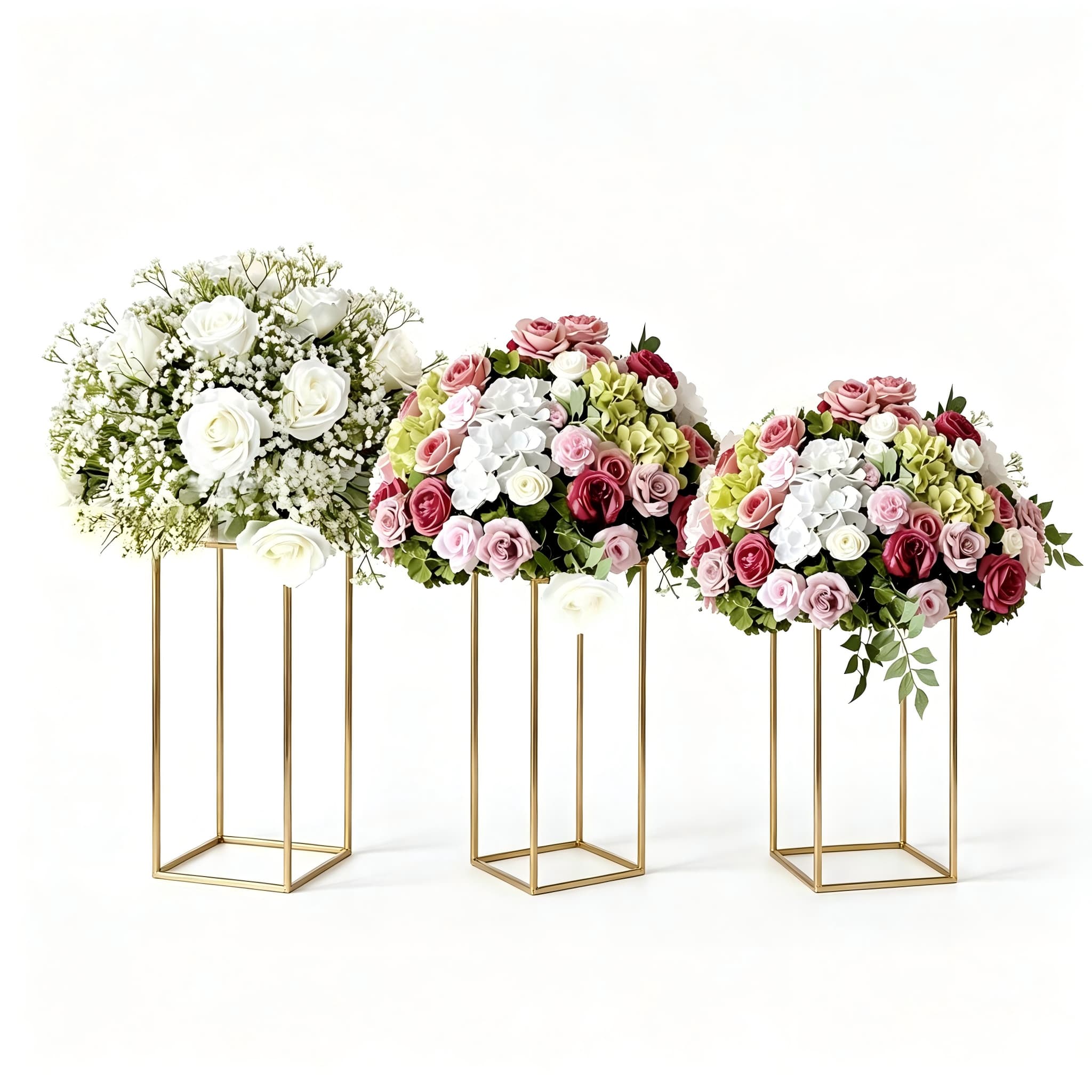 custom flower ball centerpiece silk flowers stand
