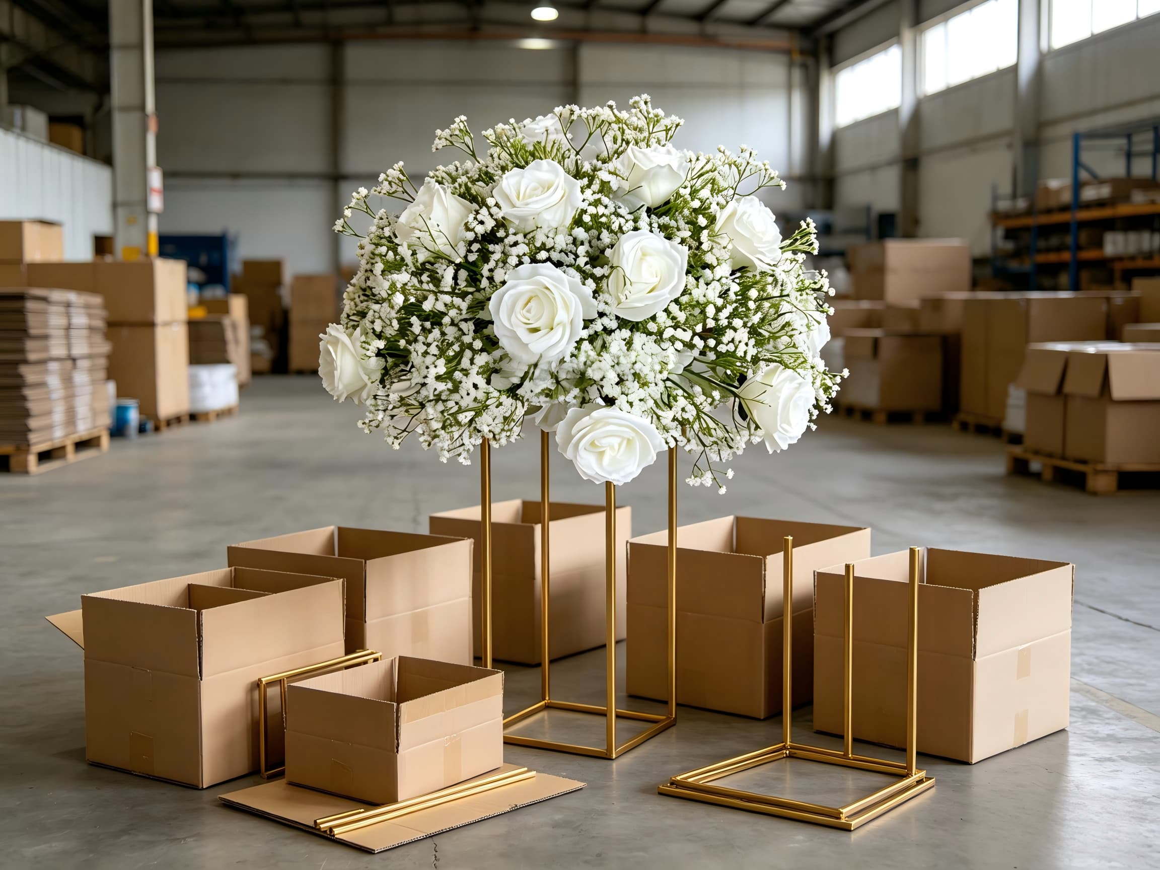 flower ball centerpiece flat-pack storage packaging