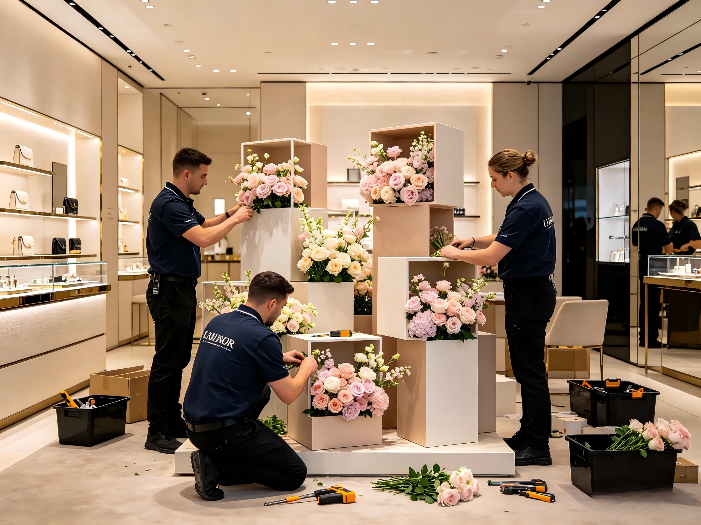 brand pop-up floral installation installation London
