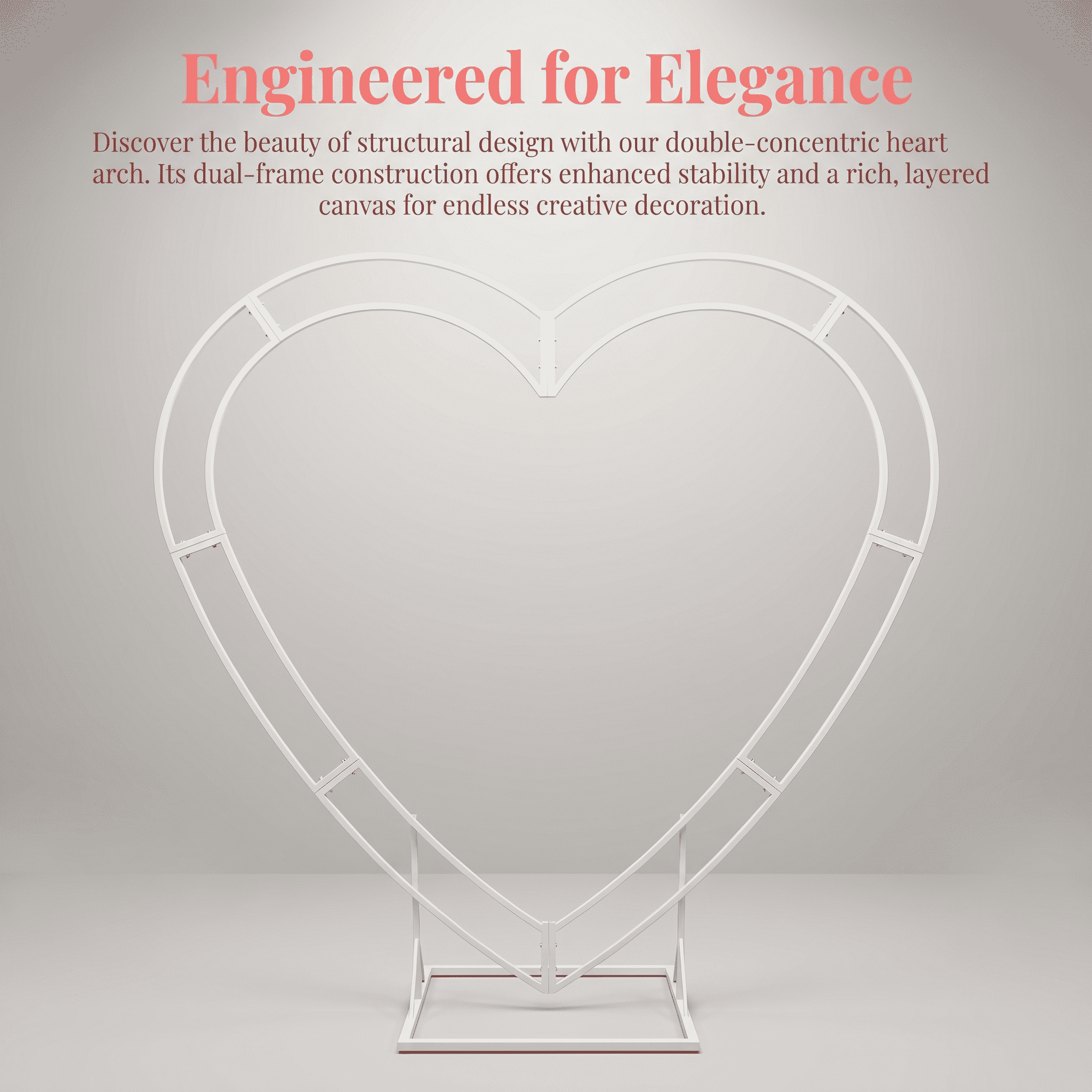 Heart Shaped Metal Arch – Reusable Event Backdrop for Wedding