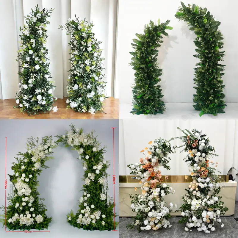 White Crescent Flower Arch – Moon Gate Wedding Arch