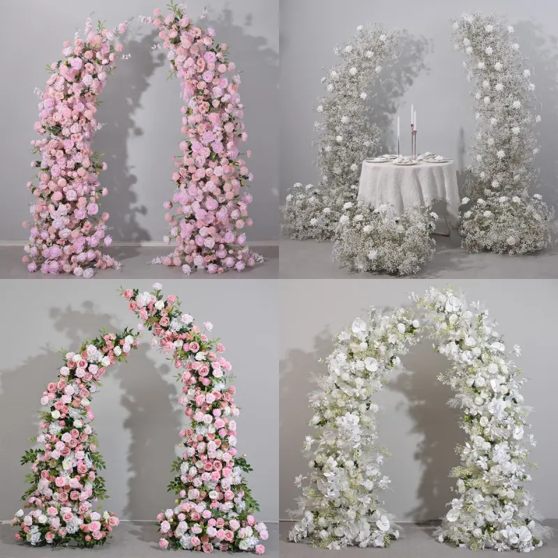 White Crescent Flower Arch – Moon Gate Wedding Arch