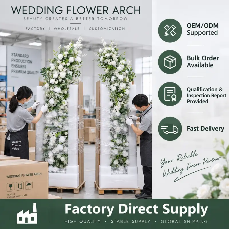 White Crescent Flower Arch – Moon Gate Wedding Arch