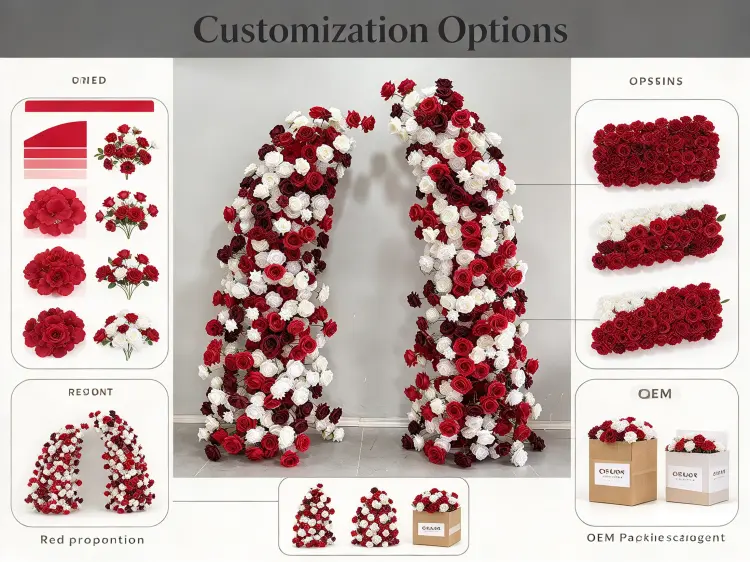 Custom Crescent Arch Red White Shade Ratio Shape Density OEM Service