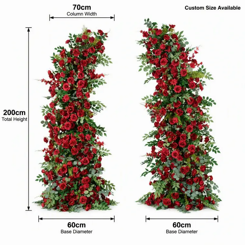 Red Rose Crescent Flower Arch – Moon Gate Wedding Arch