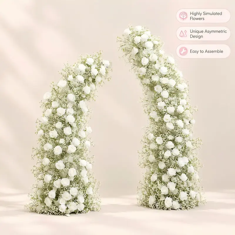 White Baby's Breath Crescent Arch – Moon Gate Wedding Arch