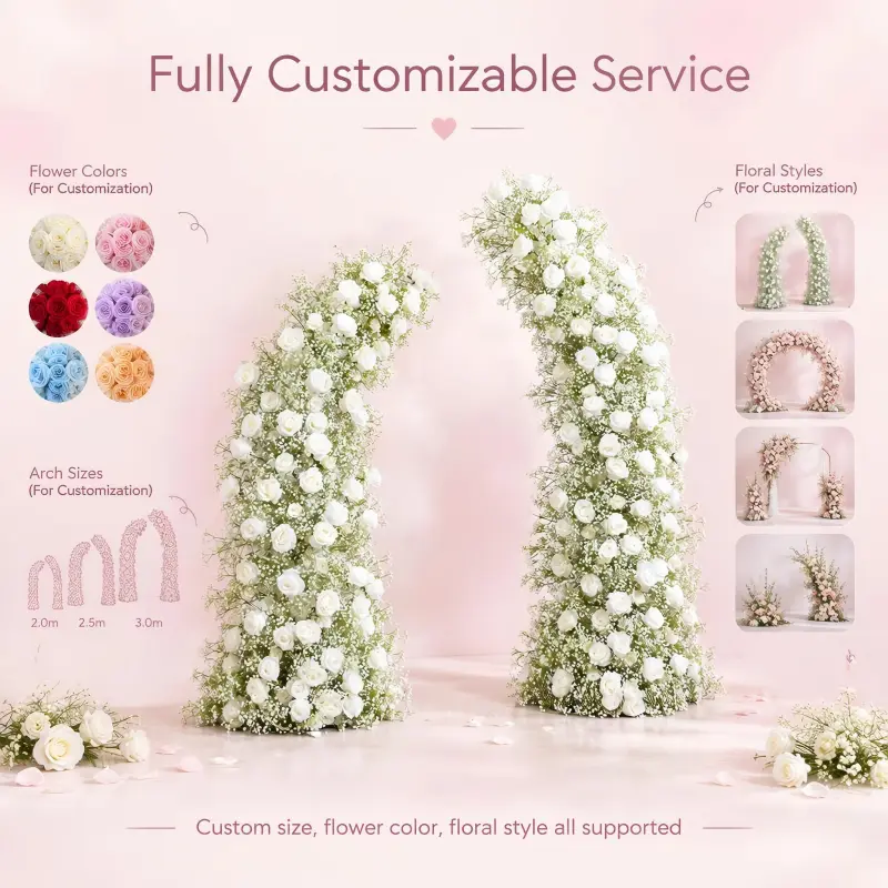 White Baby's Breath Crescent Arch – Moon Gate Wedding Arch