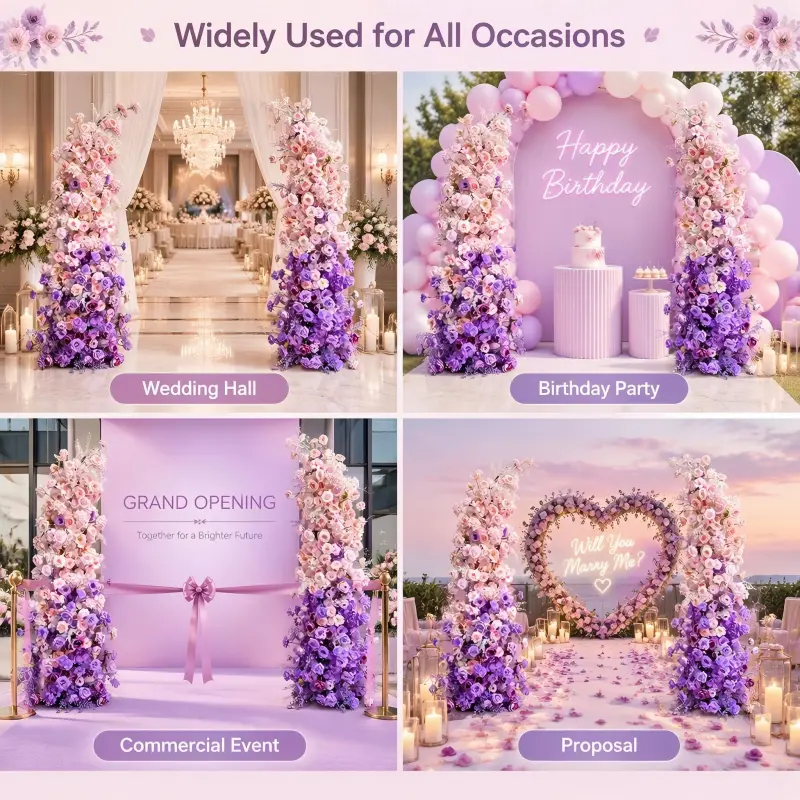 Pink Purple Crescent Arch – Moon Gate Wedding Arch