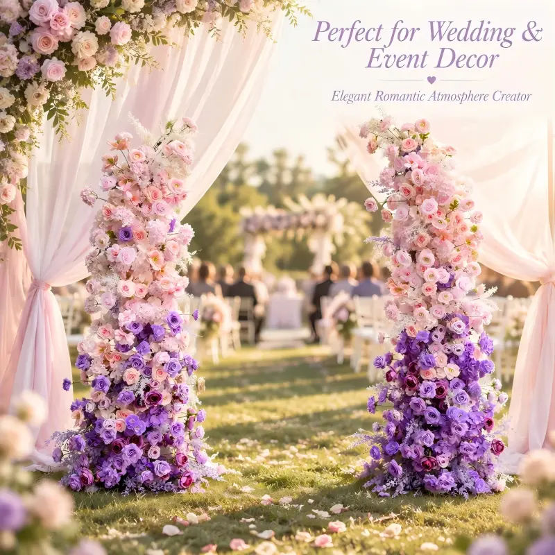 Pink Purple Crescent Arch – Moon Gate Wedding Arch