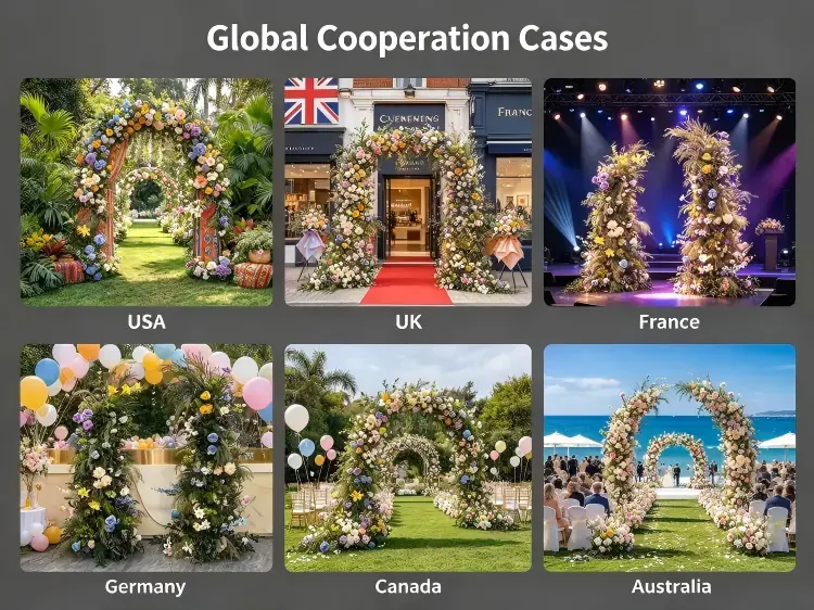 Global Colorful Mixed Crescent Arch Wedding Projects in USA Europe Celebration and Party Ceremonies