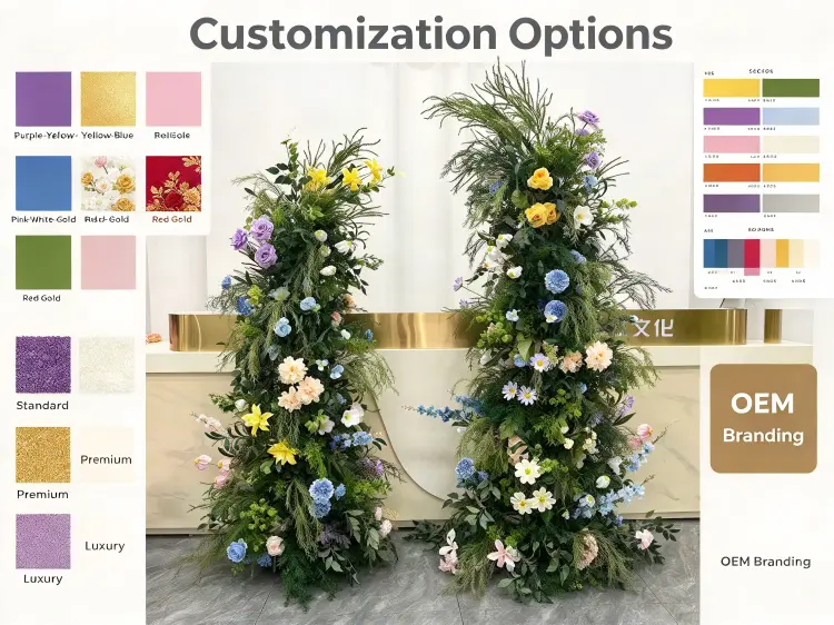 Custom Crescent Arch Color Palette Ratio White Daisy Buffer OEM Service Options