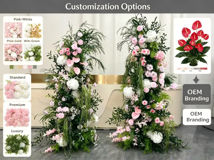Custom Anthurium Crescent Arch Anthurium Quantity Trailing Greenery Length Palette Options
