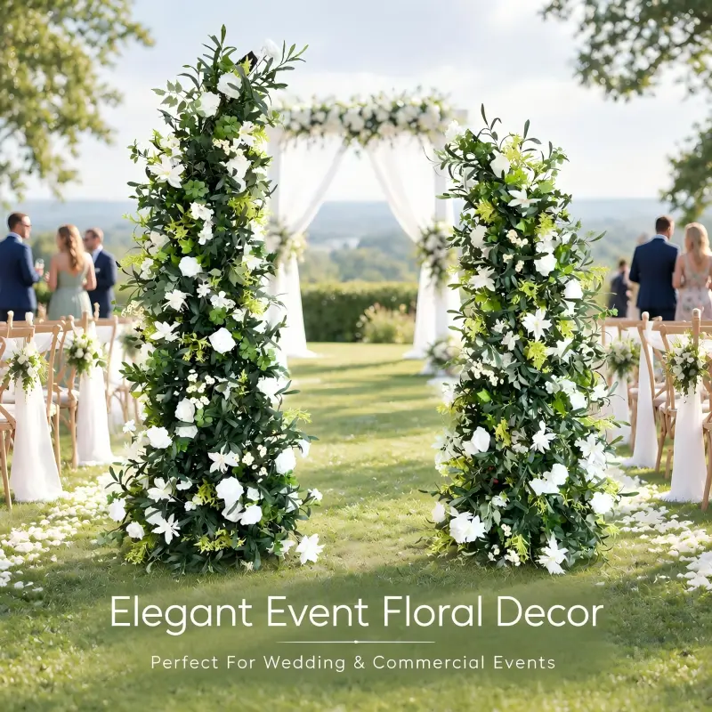 Olive Branch Crescent Arch – White Rose Moon Gate Arch