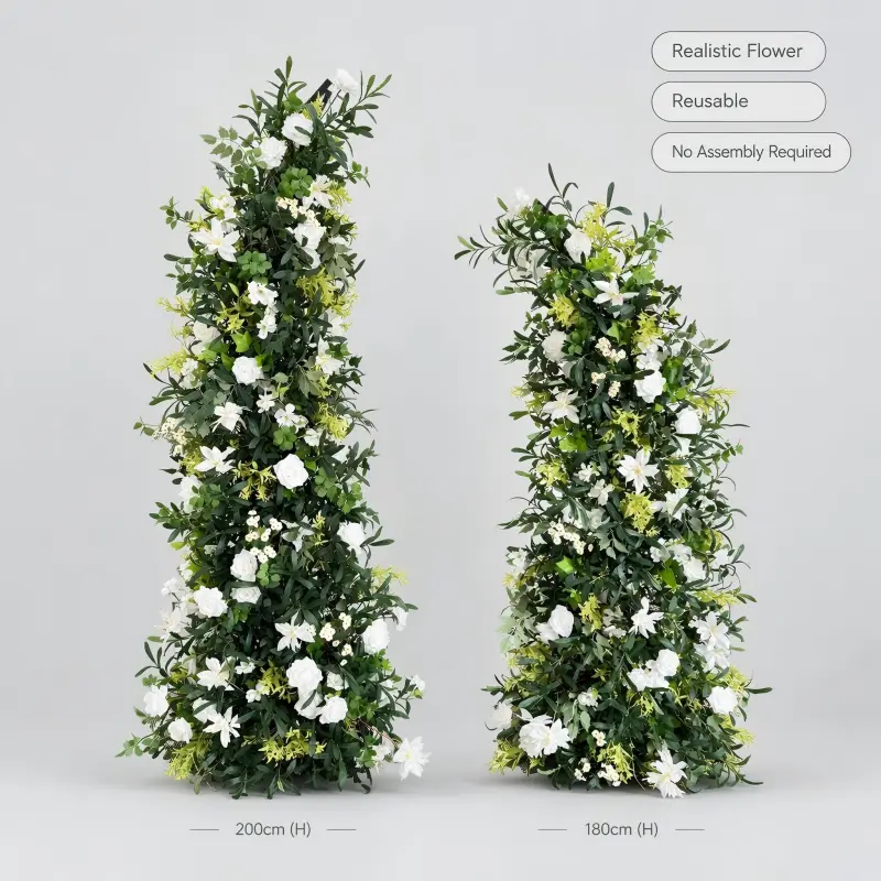 Olive Branch Crescent Arch – White Rose Moon Gate Arch