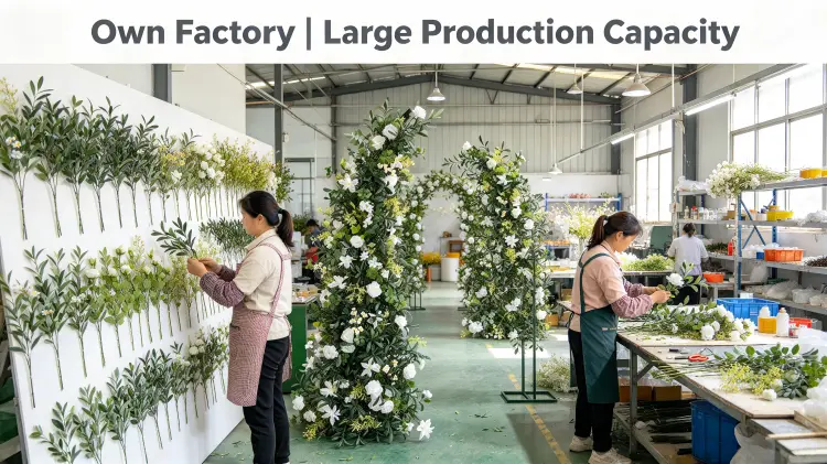 Factory Workers Sage Olive Color Check Dried Sample Wall Leaf Placement Glue Reinforcement Production