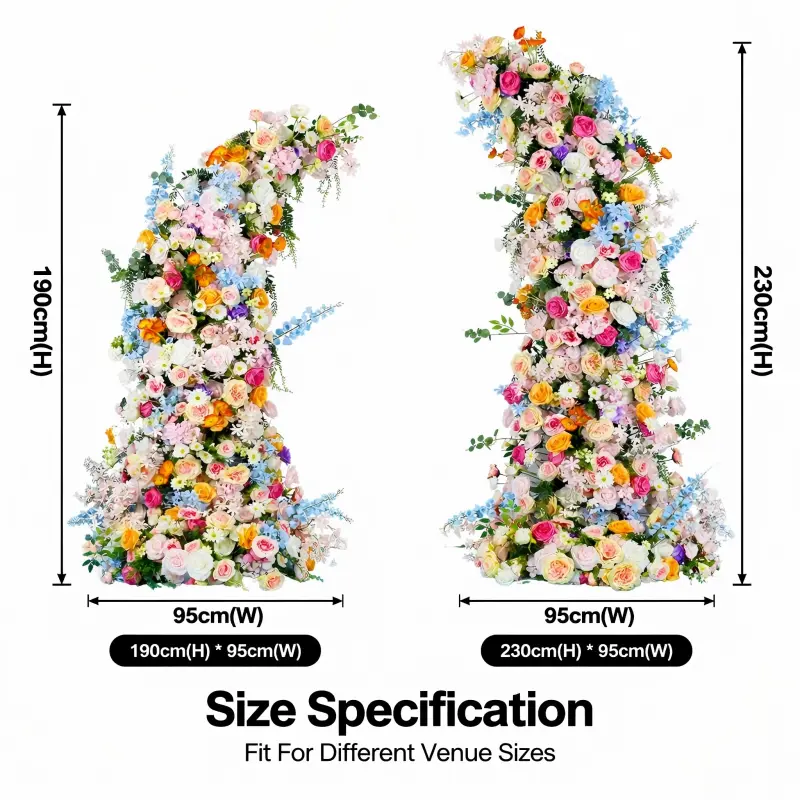 Colorful Floral Pillar Set – Garden Party Wedding Flower Pillars