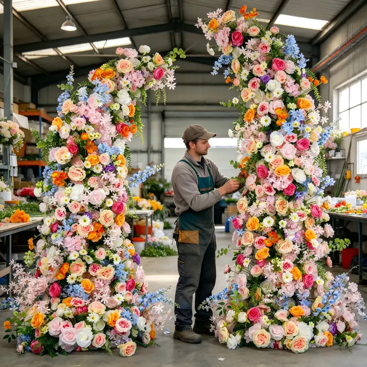 Artisan Colorful Floral Pillar Pair Check Five Meters Back Color Rhythm Role Placement Close-Up