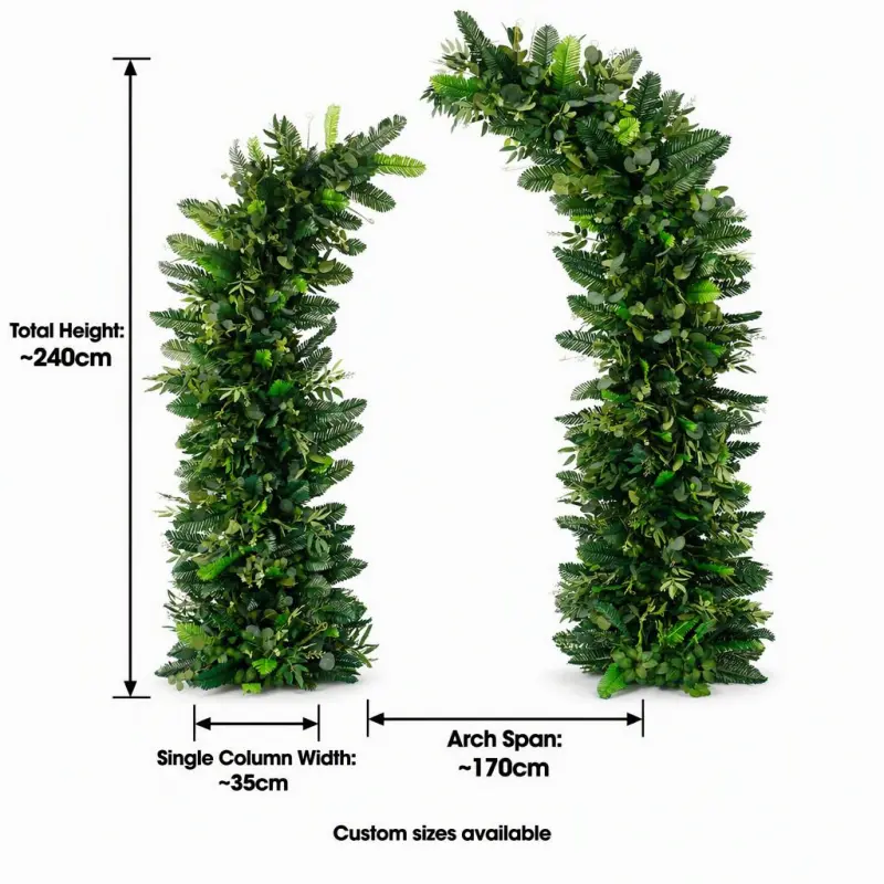 Botanical Crescent Arch – Fern Eucalyptus Greenery Moon Gate