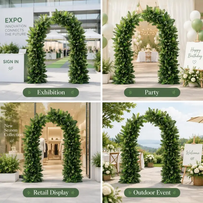 Botanical Crescent Arch – Fern Eucalyptus Greenery Moon Gate