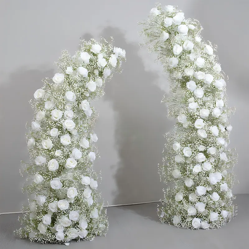 White Baby's Breath Crescent Arch – Moon Gate Wedding Arch