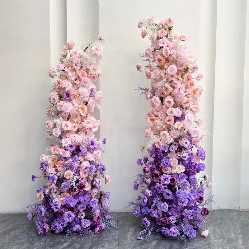 Pink Purple Crescent Arch – Moon Gate Wedding Arch