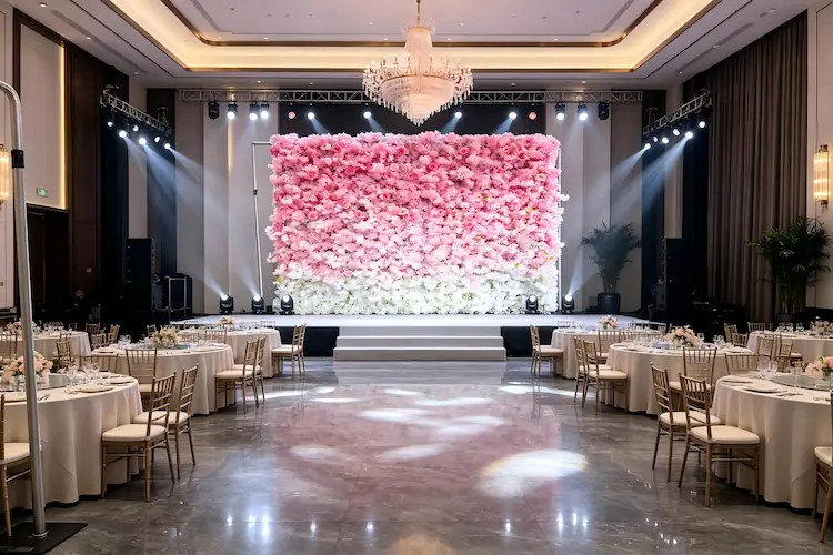 8x8ft flower wall backdrop hotel ballroom event venue