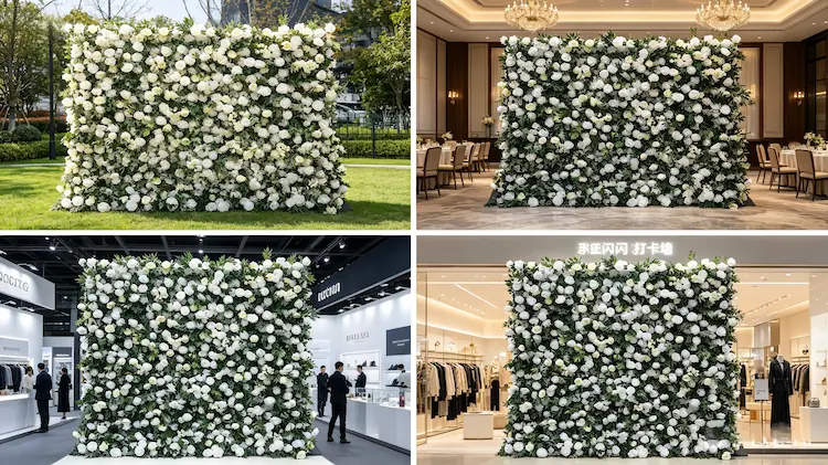 international event cases using XIBO roll up flower walls