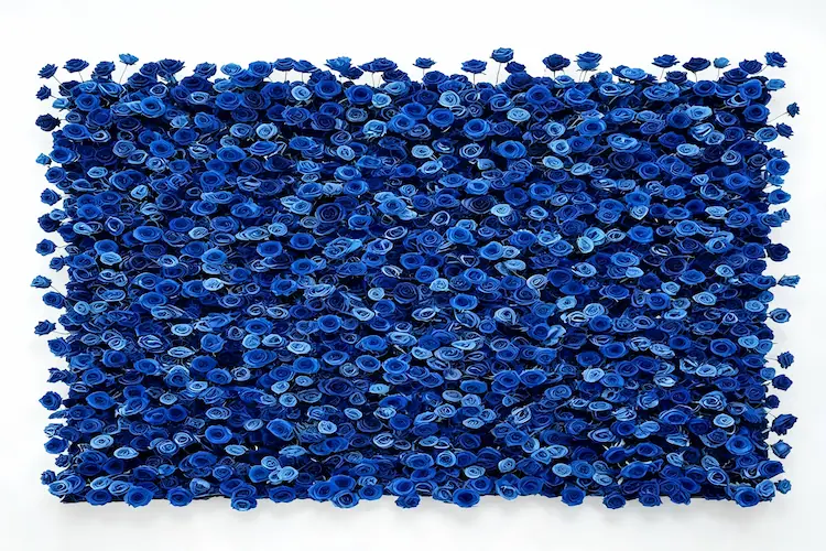 single silk flower wall panel front view modular