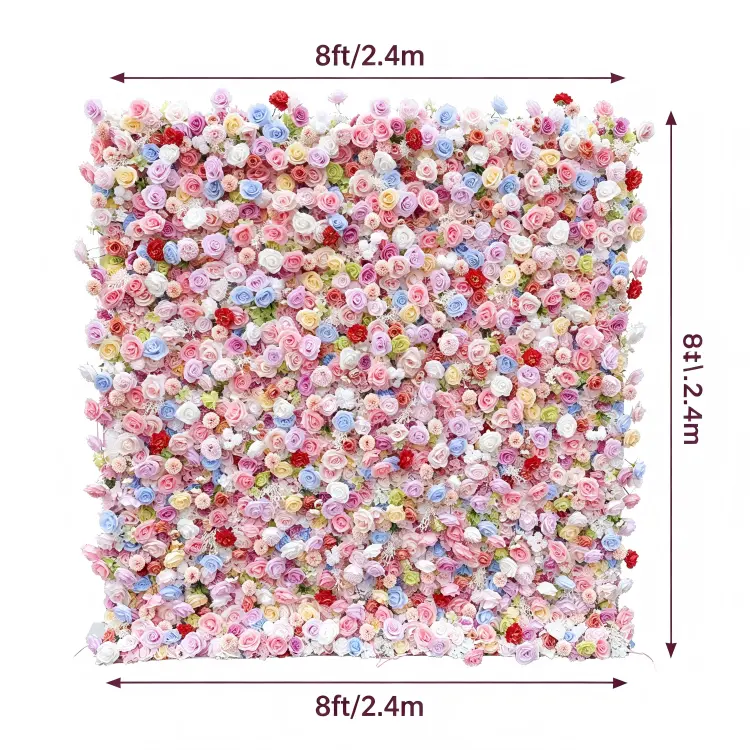 8x8ft flower wall dimensions size chart 2.4m