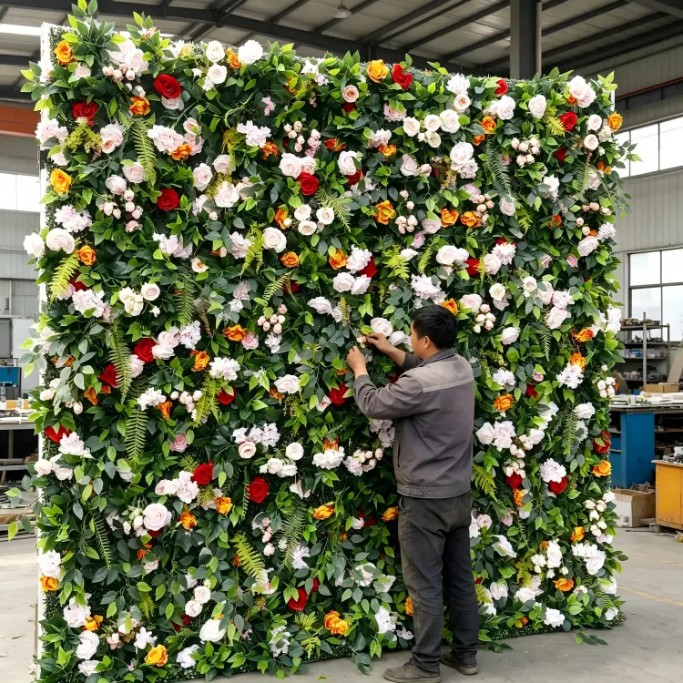 handmade artificial flower wall craftsmanship quality